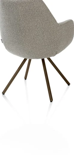 Mavis, armstoel met draaifunctie, incl. pocket, stof Cloudy, frame steel brown - Olijf