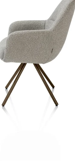 Mavis, armstoel met draaifunctie, incl. pocket, stof Cloudy, frame steel brown - Olijf