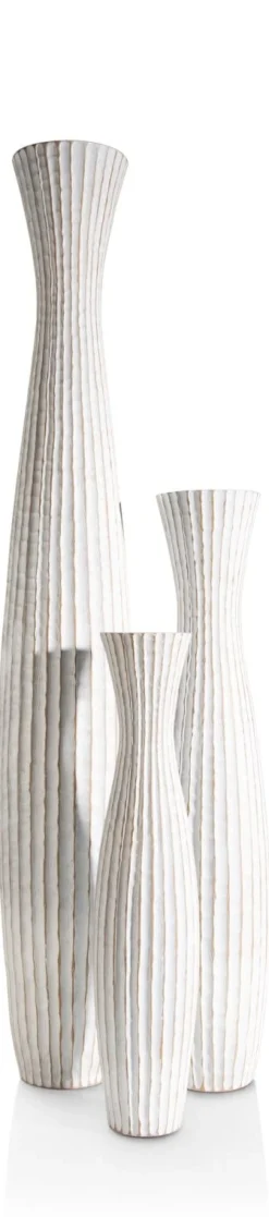 Milou vaas H134cm in de kleur Wit - COCOmaison