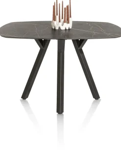 MINATO bartafel - ovaal - 150 x 105 cm (h: 92 cm) - marmerlook