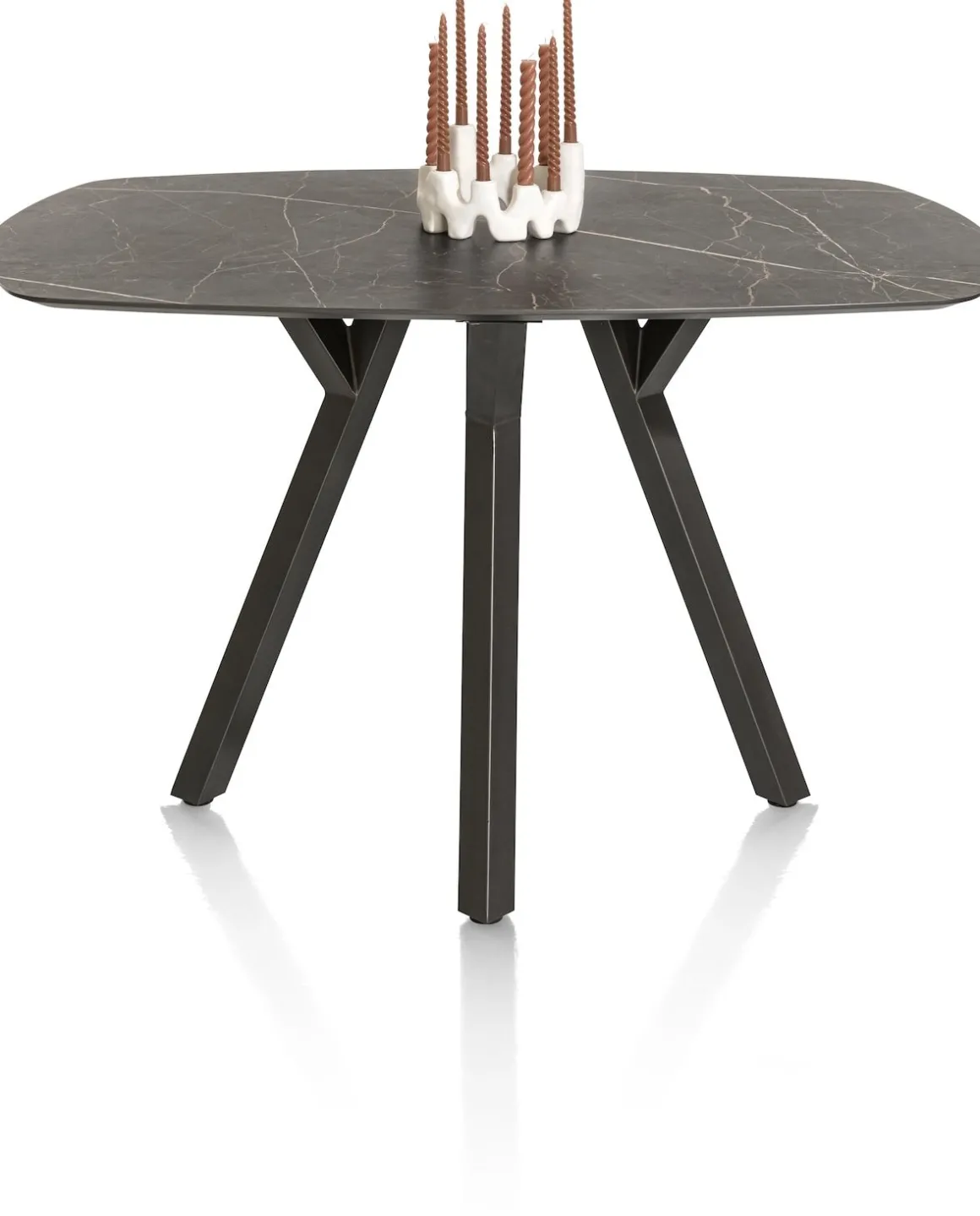 MINATO bartafel - ovaal - 150 x 105 cm (h: 92 cm) - marmerlook