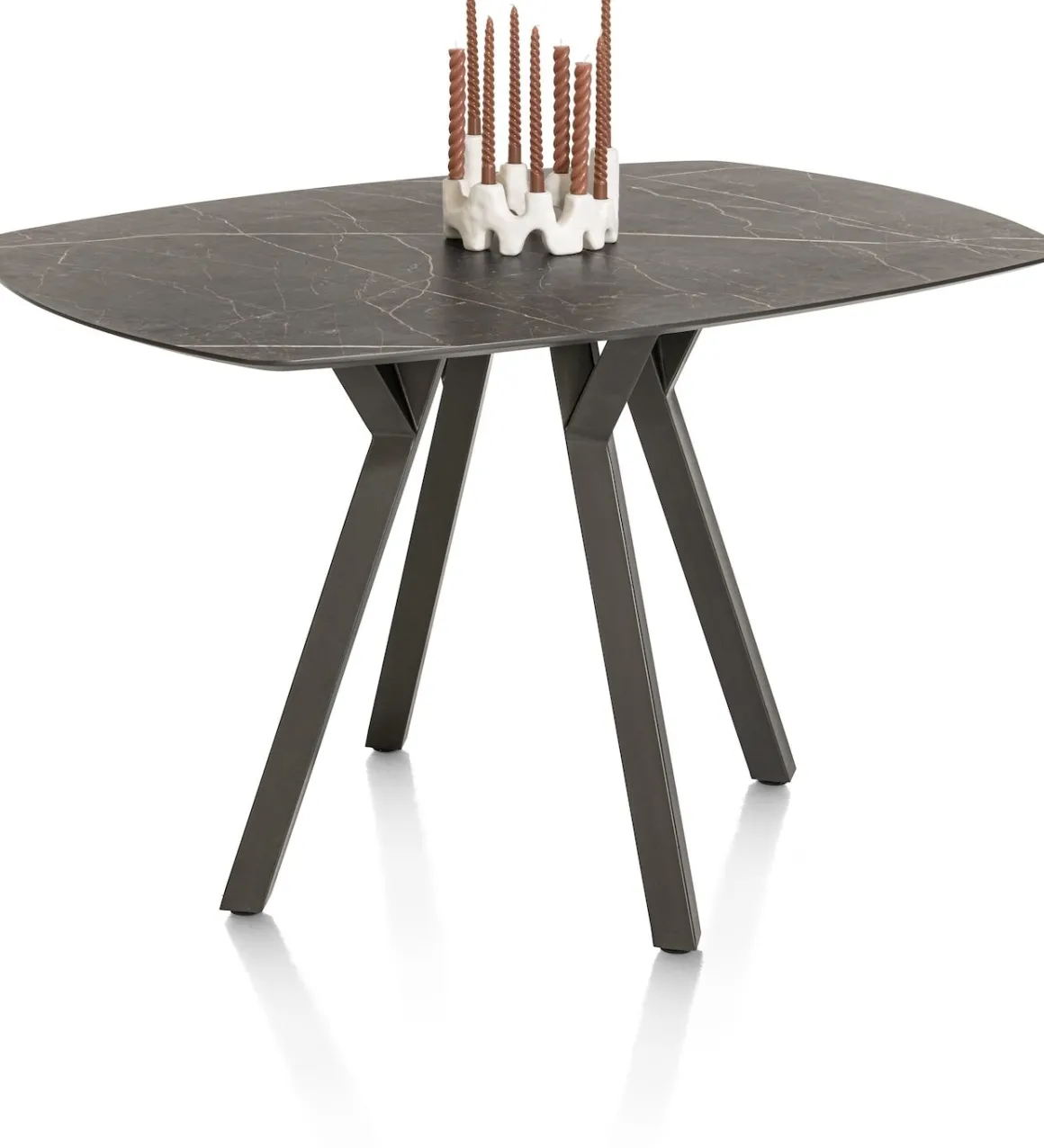 MINATO bartafel - ovaal - 150 x 105 cm (h: 92 cm) - marmerlook