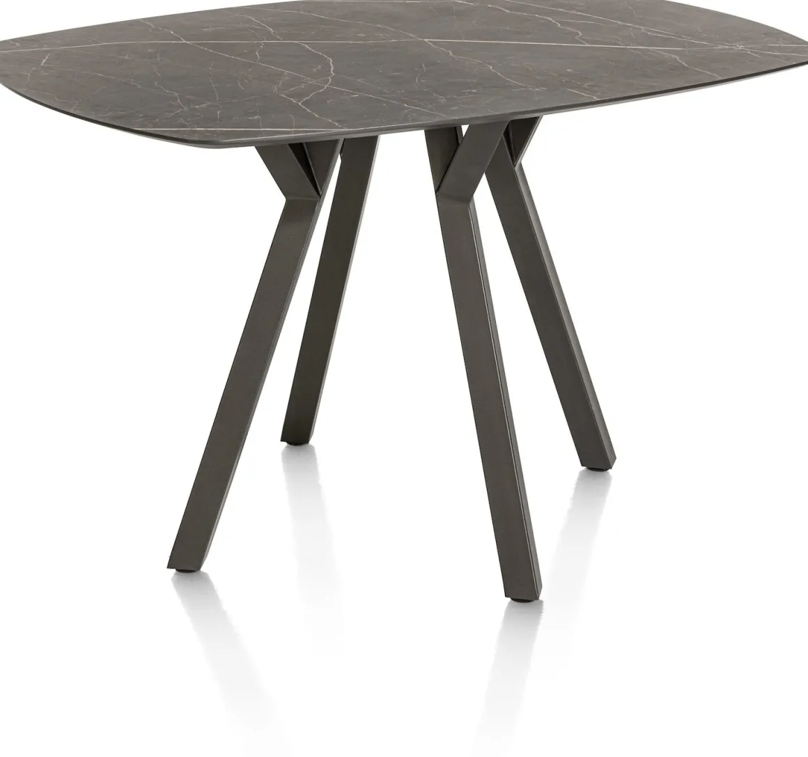 MINATO bartafel - ovaal - 150 x 105 cm (h: 92 cm) - marmerlook