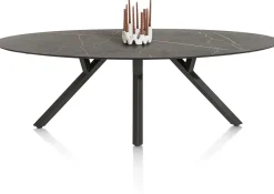 MINATO eetkamertafel - ellips - 240 x 110 cm - marmerlook