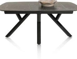 MINATO uitschuiftafel - ovaal - 180 (+ 60) x 110 cm - marmerlook