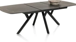 MINATO uitschuiftafel - ovaal - 180 (+ 60) x 110 cm - marmerlook