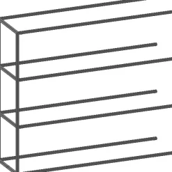 Modulo aanbouwrek in metaal 135 cm, 3 nivo's - XOOON