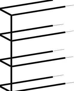 Modulo aanbouwrek in metaal 135 cm, 3 nivo's - XOOON