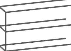 Modulo aanbouwrek in metaal 135 cm, 2 nivo's - XOOON
