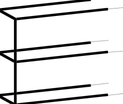 Modulo aanbouwrek in metaal 135 cm, 2 nivo's - XOOON