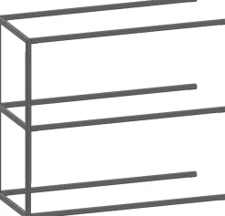 Modulo aanbouwrek in metaal 90 cm, 2 nivo's - XOOON
