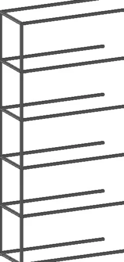 Modulo aanbouwrek in metaal 90 cm, 5 nivo's - XOOON