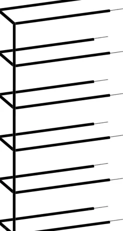 Modulo aanbouwrek in metaal 90 cm, 5 nivo's - XOOON