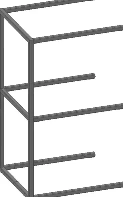 Modulo aanbouwrek in metaal 45 cm, 2 nivo's - XOOON