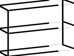 Modulo basisrek in metaal 135 cm, 2 nivo's - XOOON