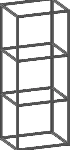 Modulo basisrek in metaal 45 cm, 3 nivo's - XOOON