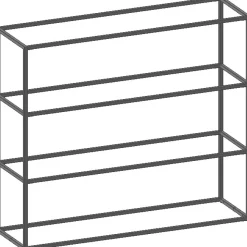 Modulo basisrek in metaal 135 cm, 3 nivo's - XOOON