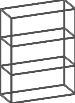 Modulo basisrek in metaal 90 cm, 3 nivo's - XOOON