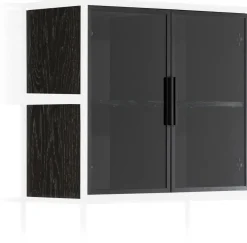Modulo kast in onyx 90 cm met glasdeuren - XOOON