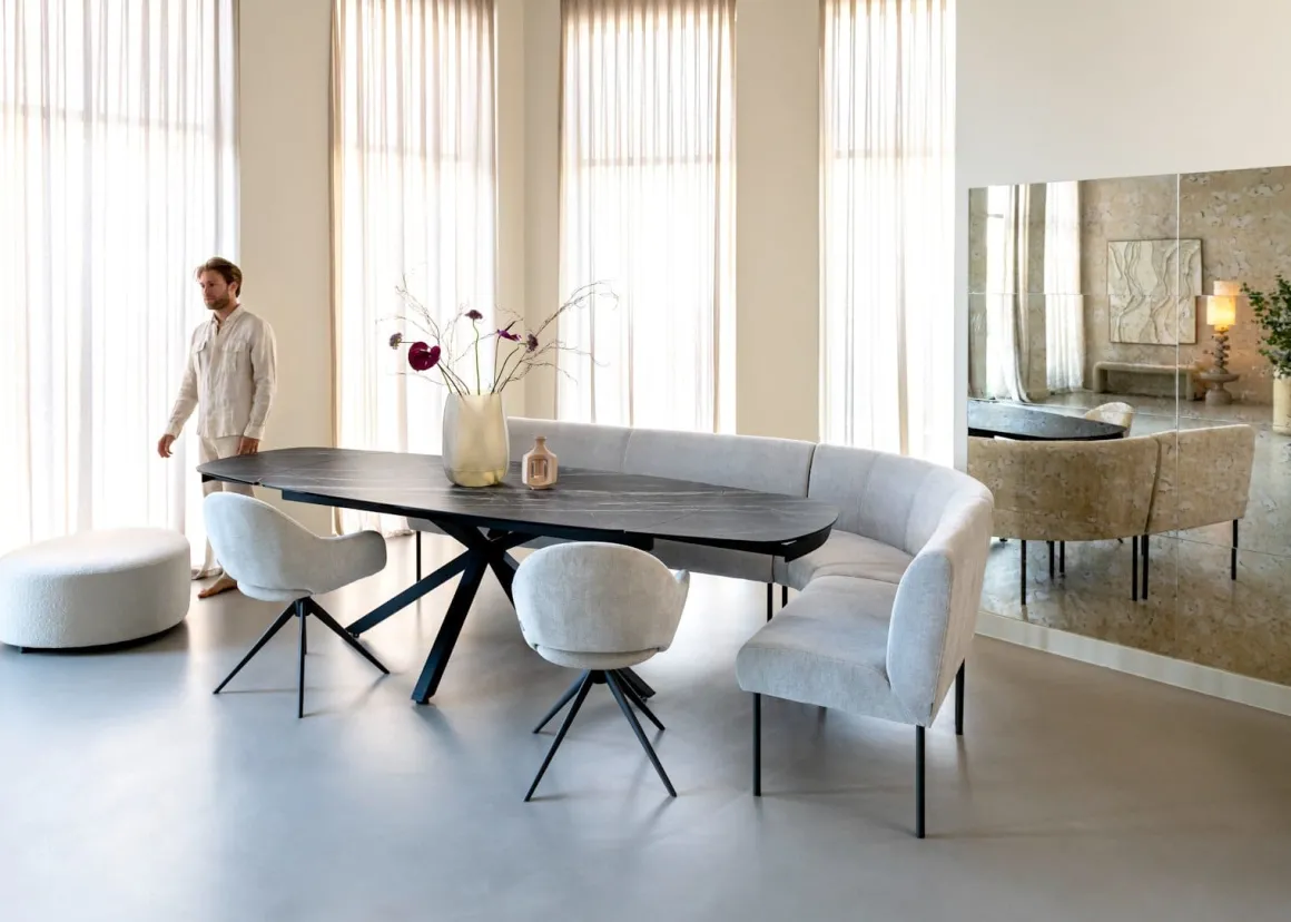 Montello uitschuiftafel met keramiek blad 200(+100)x100cm