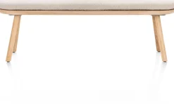 Niora, bank 160x43cm - massief eiken - houten pootjes - inclusief kussen