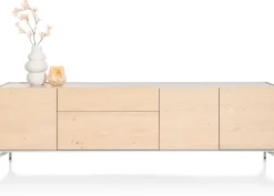 NIORA dressoir 240 cm - 3-deuren + 2-laden - naturel eiken