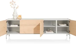 NIORA dressoir 240 cm - 3-deuren + 2-laden - naturel eiken