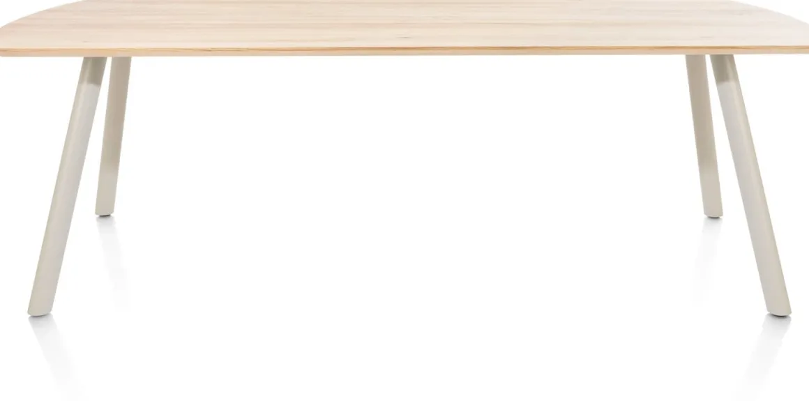 NIORA eetkamertafel 240 x 100 cm - rechthoek - zijdegrijs