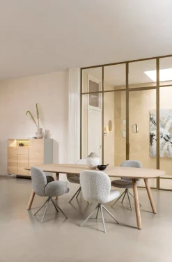 NIORA eetkamertafel 270 x 120 cm - deens ovaal - naturel eiken