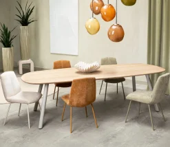 NIORA eetkamertafel 240 x 115 cm - deens ovaal - zijdegrijs