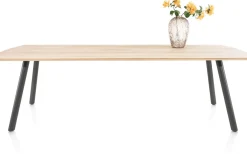 NIORA eetkamertafel 270 x 100 cm - metalen poot - grafiet