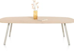 NIORA eetkamertafel 270 x 120 cm - deens ovaal - zijdegrijs