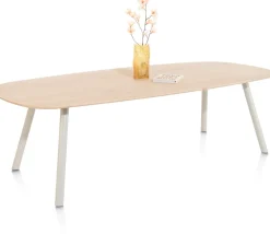 NIORA eetkamertafel 270 x 120 cm - deens ovaal - zijdegrijs