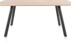 NIORA eetkamertafel 180 x 100 cm - metalen poot - grafiet