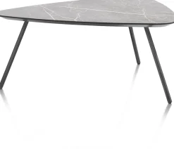 NIORA salontafel 85 x 77 cm - HPL marmer licht grijs - grafiet