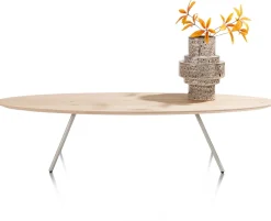 NIORA salontafel 150 x 50 cm - eiken fineer - zijdegrijs