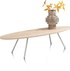 NIORA salontafel 150 x 50 cm - eiken fineer - zijdegrijs