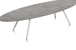 NIORA salontafel 150 x 50 cm - HPL marmer licht grijs