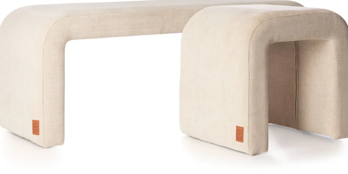 Noah bankje H47cm in kleur Crème shop je bij COCOmaison