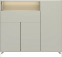 NOON dressette 148 cm - 3-deuren + 1-lade + 1-niche (+ LED)