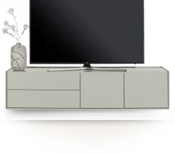 NOON lowboard 170 cm - 2-deuren + 2-laden - zijdegrijs