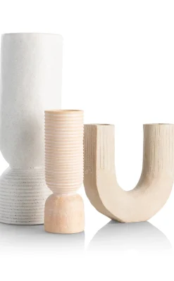 Nova vaas H30,5cm in de kleur Wit - COCOmaison