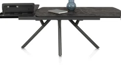 Novello, uitschuiftafel 200 (+ 78) x 100 cm - Primo Laminato marble - Onyx