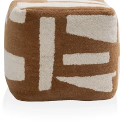 Olivia poef (H40cm) in de kleur Bruin - COCOmaison