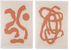 Organic Abstract schilderijen in de kleur Oranje - COCOmaison