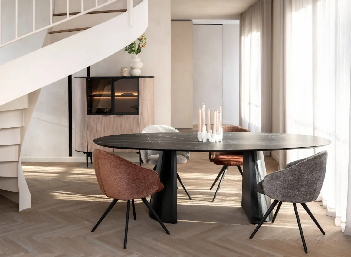 OWEN armstoel 4-poots zwart (ROB) - draaibaar - XOOON