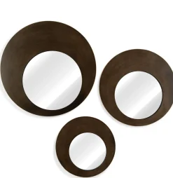 Pelle spiegel XL D80cm in de kleur Bruin - COCOmaison