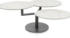 PETE salontafel draaibaar - ca. 100 x 100 cm (rond) - wit