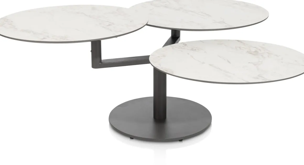 PETE salontafel draaibaar - ca. 100 x 100 cm (rond) - wit