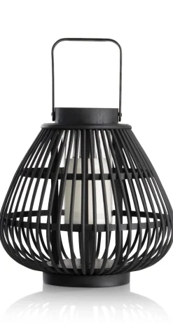 Philou windlicht H26,5cm in de kleur Zwart - COCOmaison